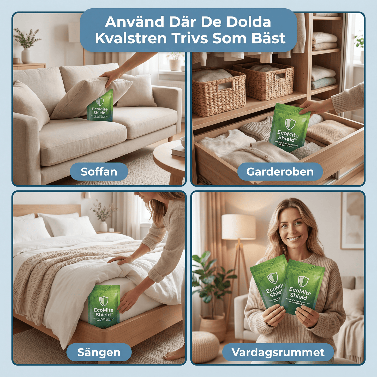 EcoMite Shield™ - Naturligt skydd dygnet runt mot dolda kvalster.